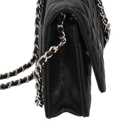 Chanel Matelasse Chain Wallet Ap0250 Caviar Skin Ladies Shoulder Bag Black