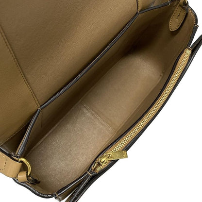 Celine Shoulder Bag Frame Medium Beige And Brown Leather