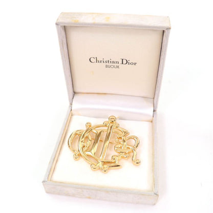 Christian DIOR Vintage DIOR Logo Design Brooch Gold Made In Germany Ladies