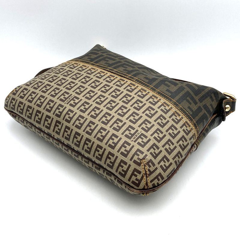 Fendi 2241-8bt118 Shoulder Bag Zucca Zucchino PVC Beige Brown Ladies Men