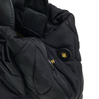 Prada Tote Bag New Tessuto Bomber 1bg005 Black Leather