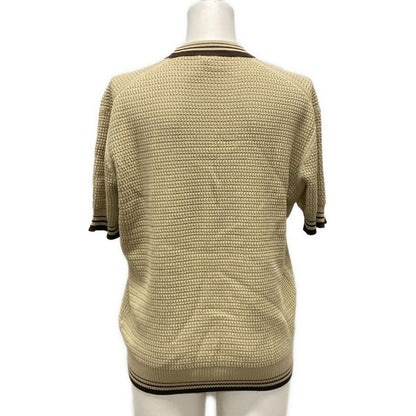 Prada Short Sleeved Sweater Size 46 L Women - Umb758 Beige And Brown Cotton Silk