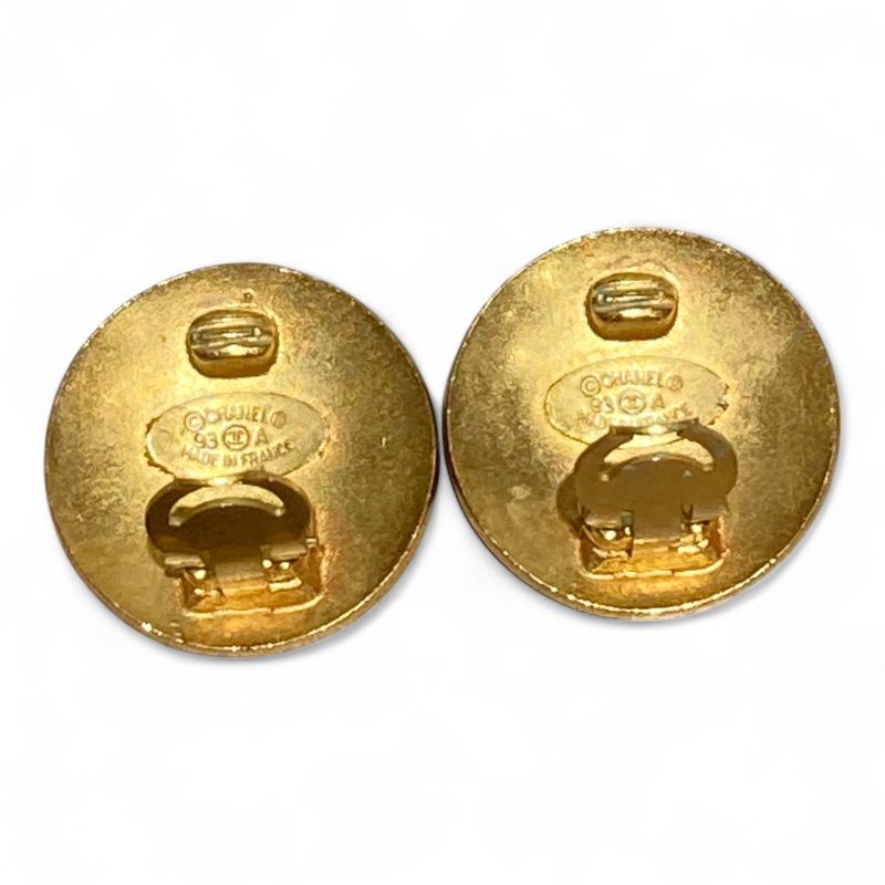 Chanel ⑤ Coco Mark Earring Ladies Gold FREE