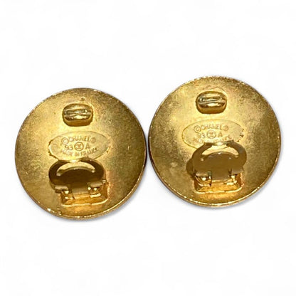Chanel ⑤ Coco Mark Earring Ladies Gold FREE