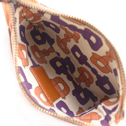 Gucci GG 146570 Striped Leather Brown Unisex Pouch