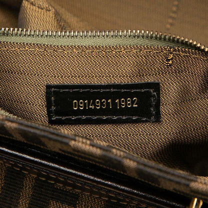 Fendi Zucca Shoulder Bag Vanity Bag 2WAY Brown Canvas Leather Women's Fendi