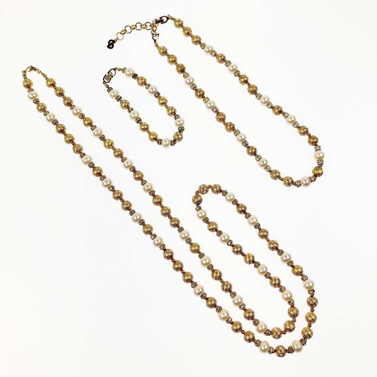 Christian Dior Fake Pearl Long Necklace 90cm (35.43in) 42cm (16.54in)
