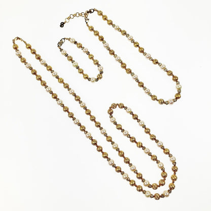 Christian Dior Fake Pearl Long Necklace 90cm (35.43in) 42cm (16.54in)