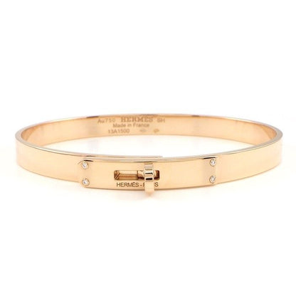 Hermes Bracelet Kelly PM H109032b 00SH 4 Points Diamonds Total 02ct 18K Pink
