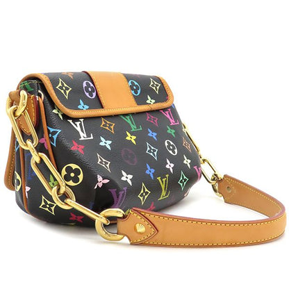 Louis Vuitton Shoulder Bag Patti Monogram Multicolor Noir Black Gold Hardware