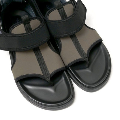 Hermes Giorno Sandals Size 44 Thong Sandals Shoes Khaki Black Made In