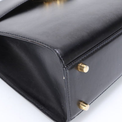 Prada Leather 2WAY Shoulder Bag Crossbody Hand Tote Genuine Leather Black Gold