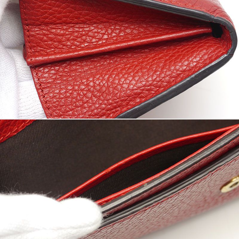 Gucci Animalier Continental Wallet 453164 Leather Red Women's Long Wallet