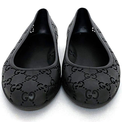 Gucci Flat Shoes Black Cima Excellent Condition 24.0cm (9.45in) Rubber Preowned