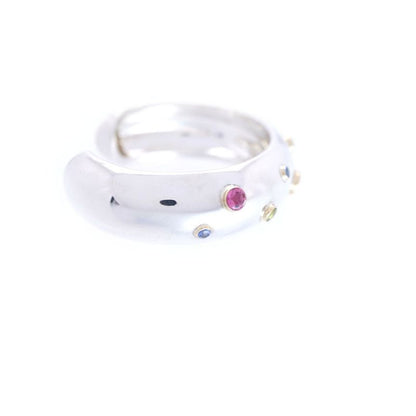 Tiffany & Co Dots Bangle Silver 925/18k Yellow Gold/colored Stone Silver