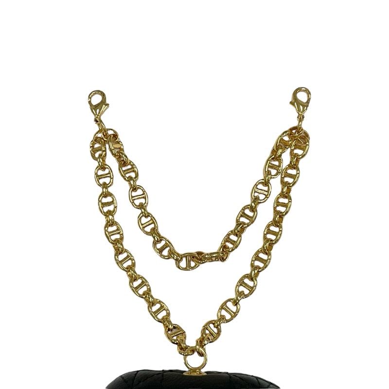 Christian Dior Cannage Black Gold CD Chain Airpods Case