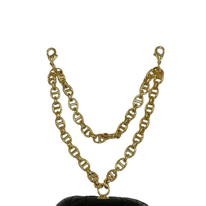 Christian Dior Cannage Black Gold CD Chain Airpods Case