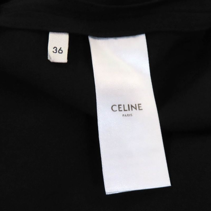 Celine 23SS 2r59g865c Triomphe Button Belted French Sleeve Dress Army Dress