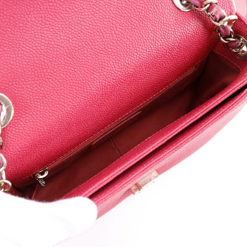 Chanel Coco Mark Top Handle 2WAY Shoulder A93659 Caviar Skin Pink Ladies Handbag