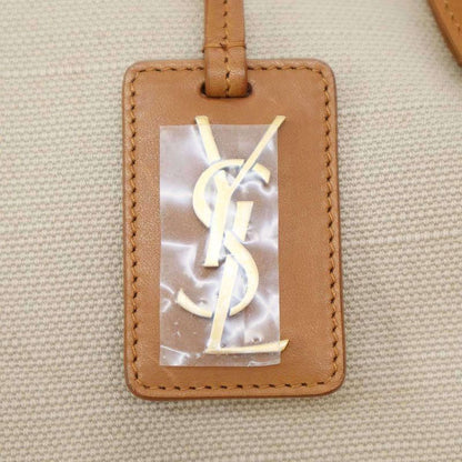 Saint Laurent Paris Leather Trimmed Canvas Duffel Bag 773705 09 23 Brownish