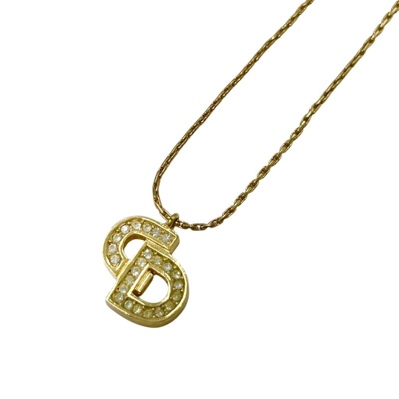 Christian DIOR Bracelet Plated Metal Plated Metal CD Rhinestone Gold