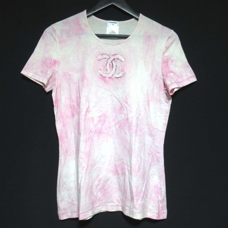 Chanel 09c Coco Mark Print Short Sleeve T-Shirt Cut and Sewn P34611 Size 40
