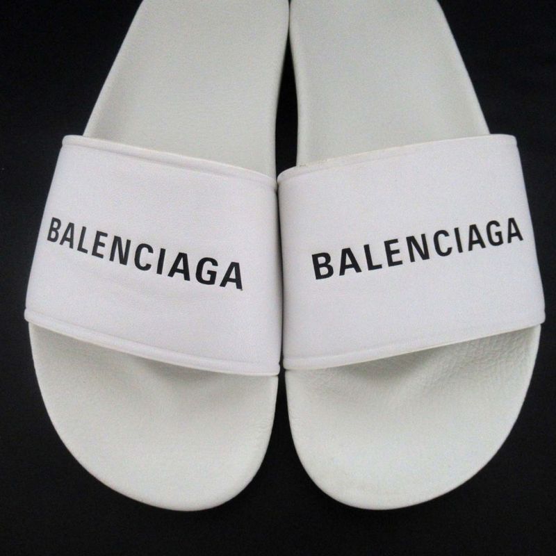 Balenciaga Pool Logo Print Slide Sandals 530501 Size 41 Approx 27cm (10.63in)