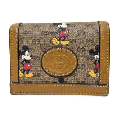 Gucci Bifold Wallet Micro GGGG Plus GG Supreme 602534 Brown X Light Brown X