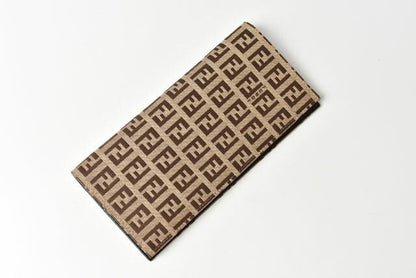 Fendi Wallets For Men Fendi Long Wallet FF Logo Zucca Beige Brown 8m0010 00ny2