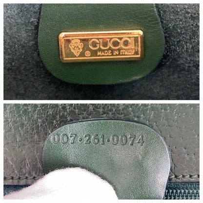 Gucci Vintage Old Gucci Green Gold Hardware Leather 007 261 0074 Shoulder Bag