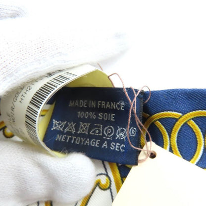 Hermes Twilly Lift Profile Lift Profile 100% Silk Marine/noir/gold Scarf With