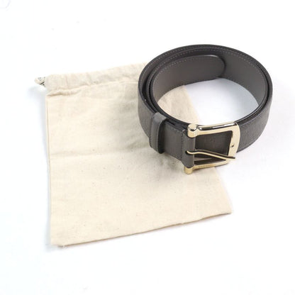 Gucci 281548 Leather Micro Guccissima Logo Engraved Belt Gray Gold Hardware