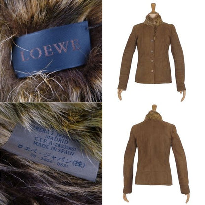 Loewe Jacket Leather Jacket Mouton Fur Outerwear
