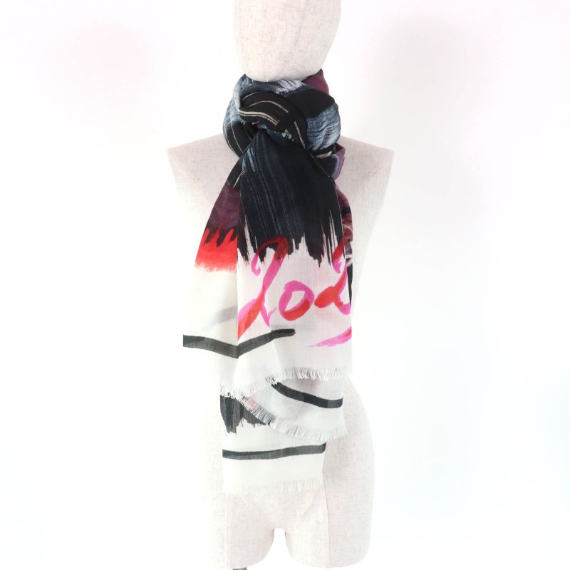 CHANEL 100% Cashmere Tweed 2023 Fringed All Over Large Scarf Shawl Multi With