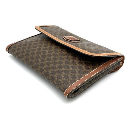 Celine M06 Shoulder Bag Clutch Bag Light Shape 2way Macadam Brown PVC Leather