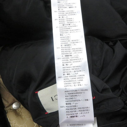 Gucci 590744 GG Logo Sideline Hooded Down Coat Bench Coat Bordeaux Blue Gold 50