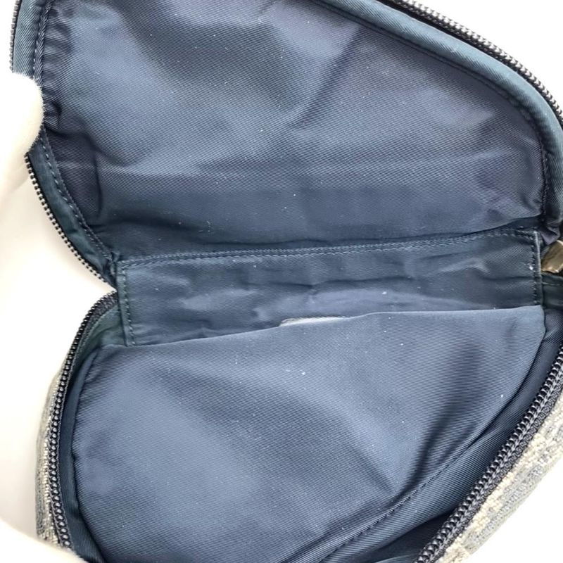 DIOR Pouch Navy Canvas Trotter Saddle Women's Branded High Brand Fashion