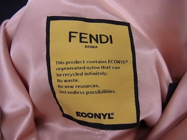 Fendi Bucket Shopping Bag Nylon Tote Women's Pink Beige Fp4609