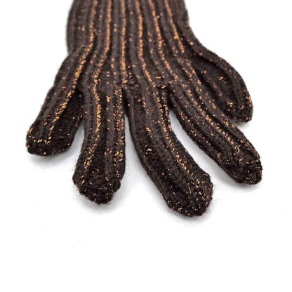 Prada Long Gloves Brown Orange Lamé Gloves S Ladies Women