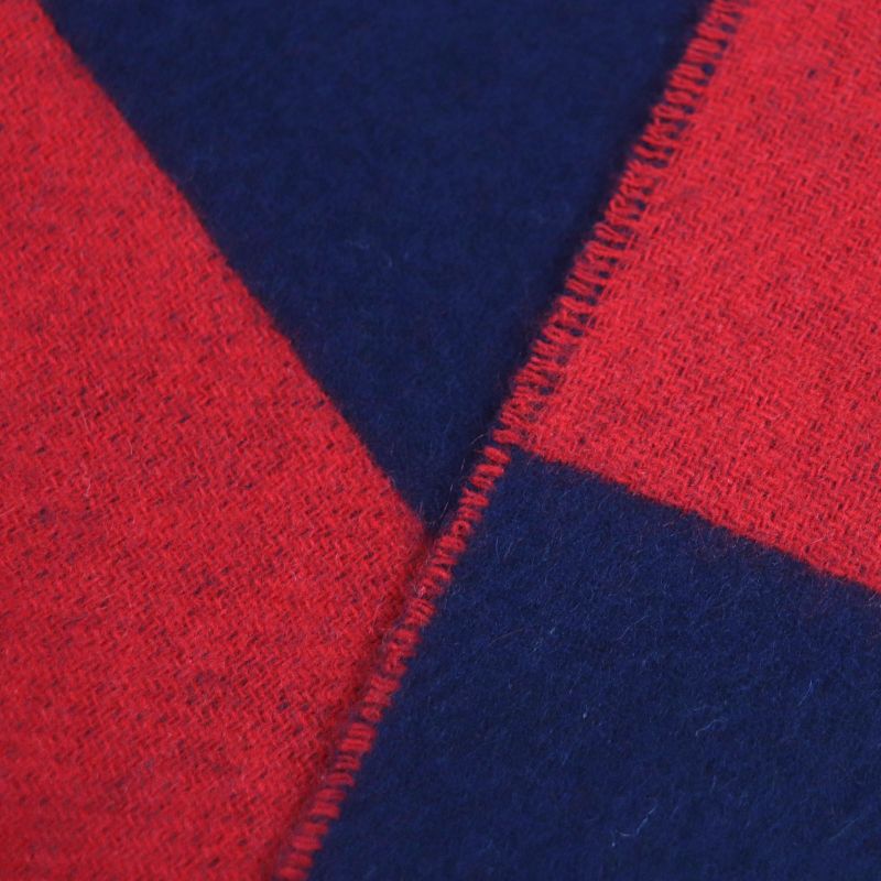 Hermes H258091s 100% Cashmere Marine/rouge Casaque Echarpe Fringe Scarf Made