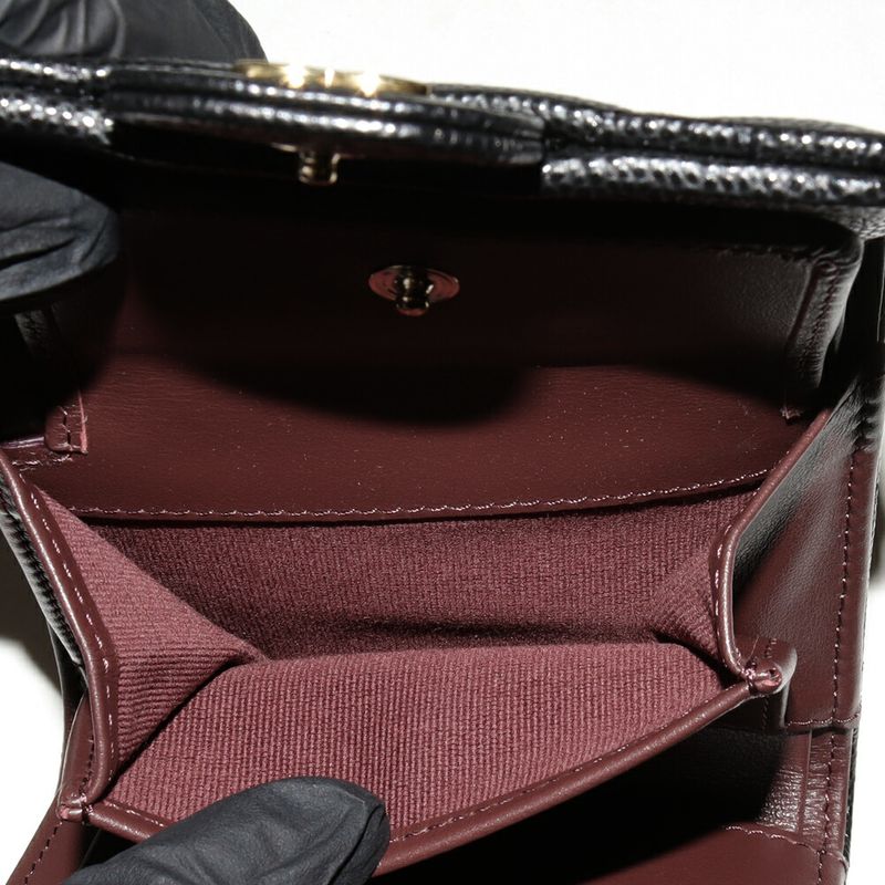 Chanel Trifold Wallet With Coin Purse Timeless Classic Compact Wallet In Caviar