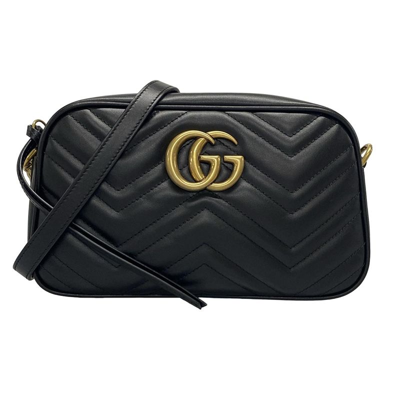 Gucci Shoulder Bag GG Marmont 447632 Black Quilted Leather