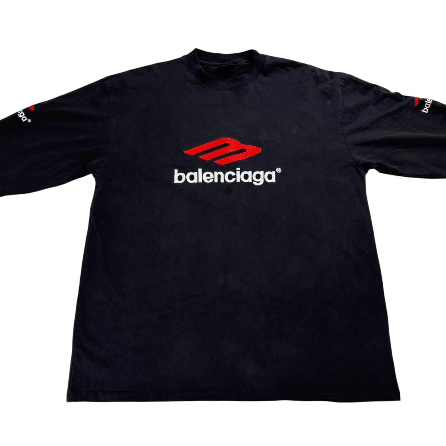 Balenciaga 3b Sports Icon Long Sleeve T-Shirt Oversize Black