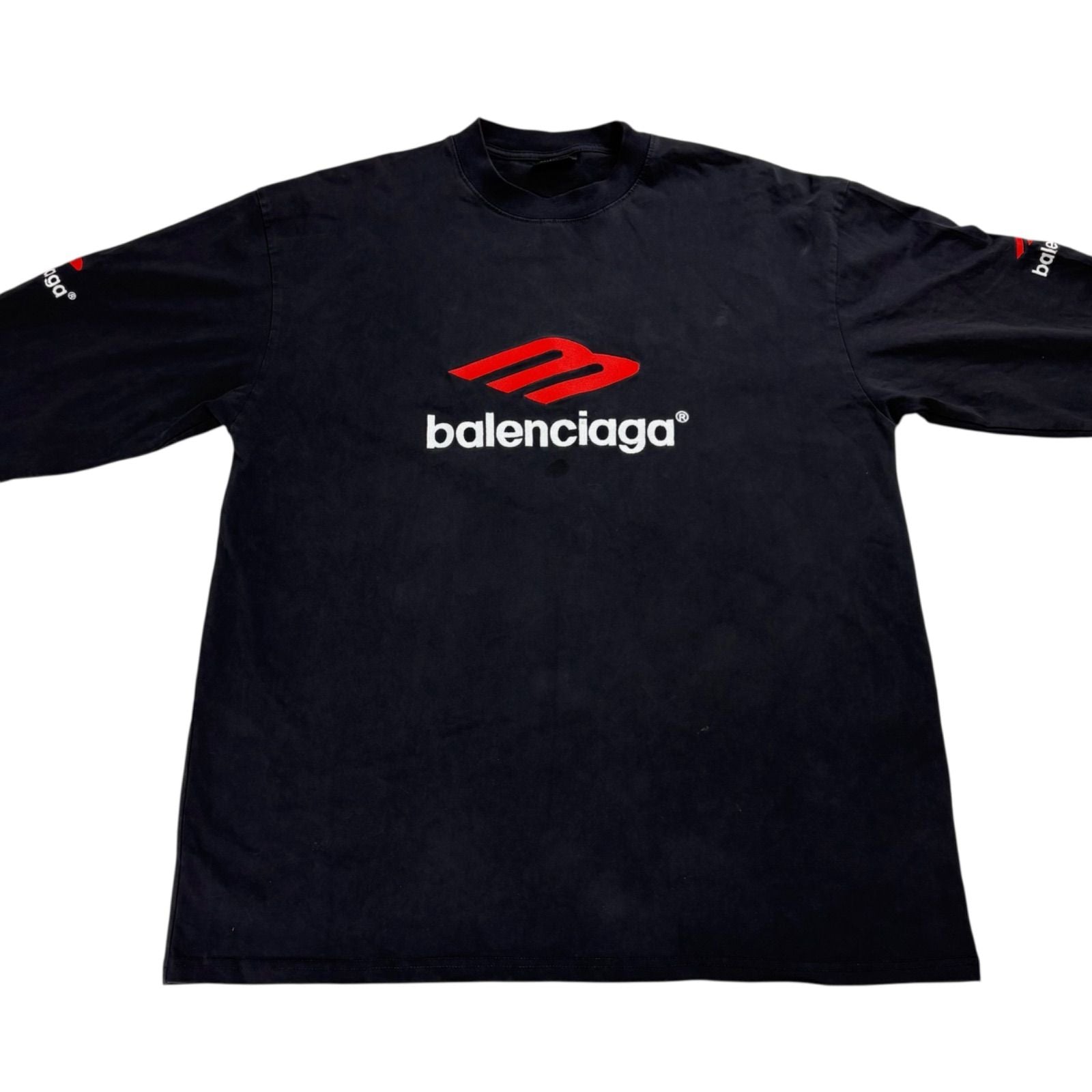 Balenciaga 3b Sports Icon Long Sleeve T-Shirt Oversize Black