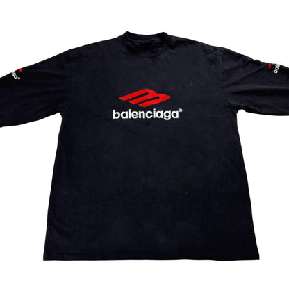 Balenciaga 3b Sports Icon Long Sleeve T-Shirt Oversize Black