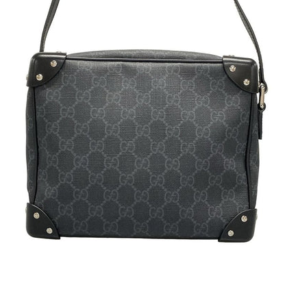 Gucci Shoulder Bag GG Plus GG Supreme 626363 Black And Dark Gray Leather
