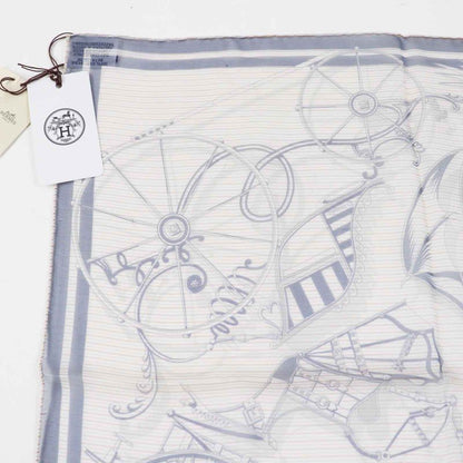 Hermes Gavroche 45 Voitures Enequilibre Elaborate Carriage 100% Silk Scarf