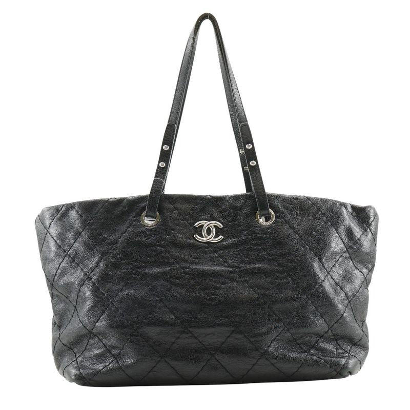 Chanel On The Road Coco Mark A48019 Leather Black Women's Tote Bag