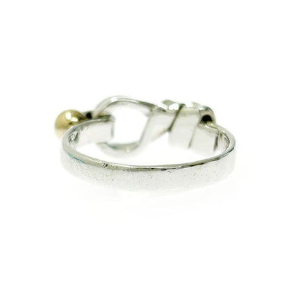 Tiffany & Co Tiffany & Co Silver Gold Hook & Eye Ring 2.7g 925 750 Engraved