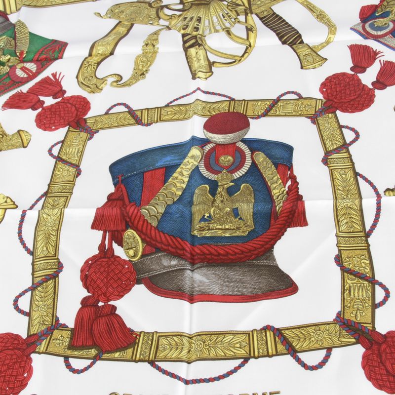 Hermes Grand Uniforme Carré 90 Scarf Silk Ladies Multicolor High Brand Luxury